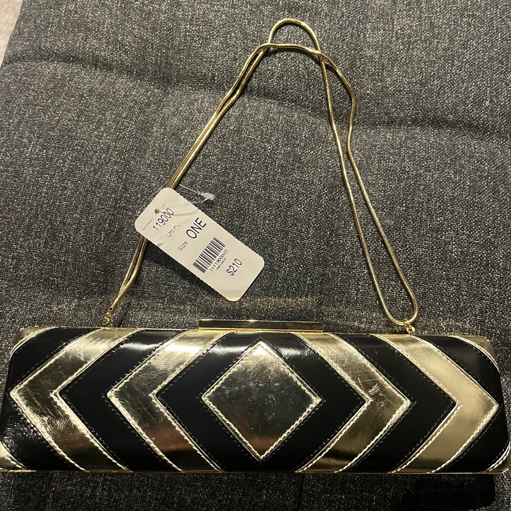 Carlisle black and gold dress purse hand bag